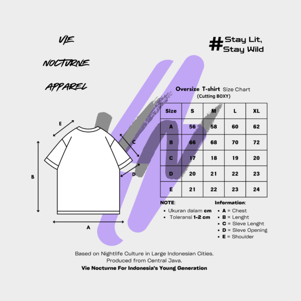 VNOC Boxy fit Oversize T-Shirt The Villain Hitam - Gambar 6